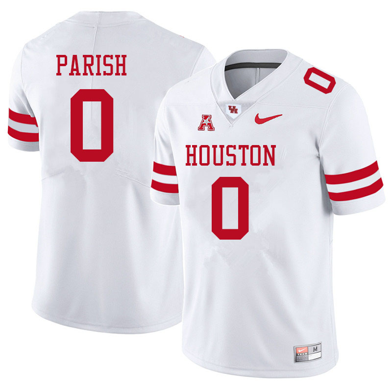 Men #0 Derek Parish Houston Cougars College Football Jerseys Sale-White